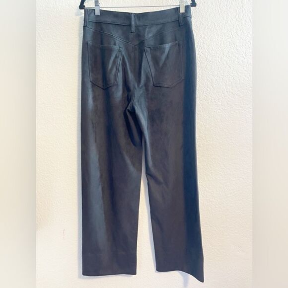 Anthro LEVEL 99 Dylan vegan suede Baggy Wide Leg black Trouser High Waisted. 29 - Picture 4 of 6